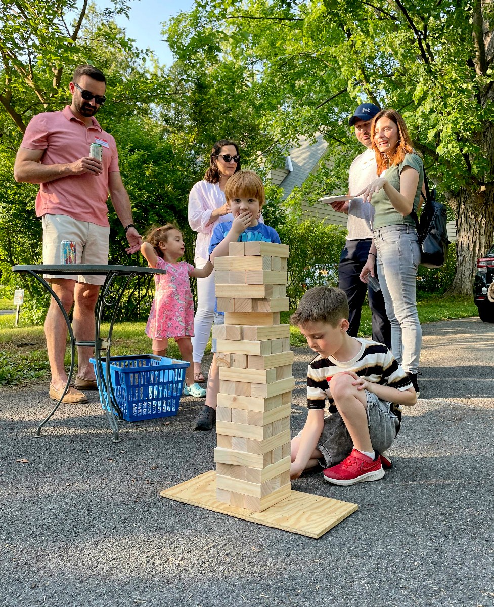 Children playing games outdoors