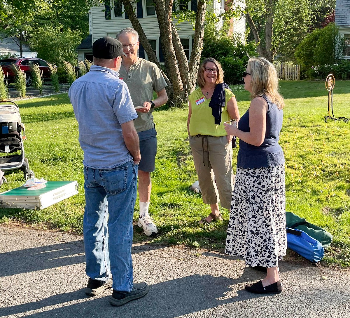 People enjoying a block party