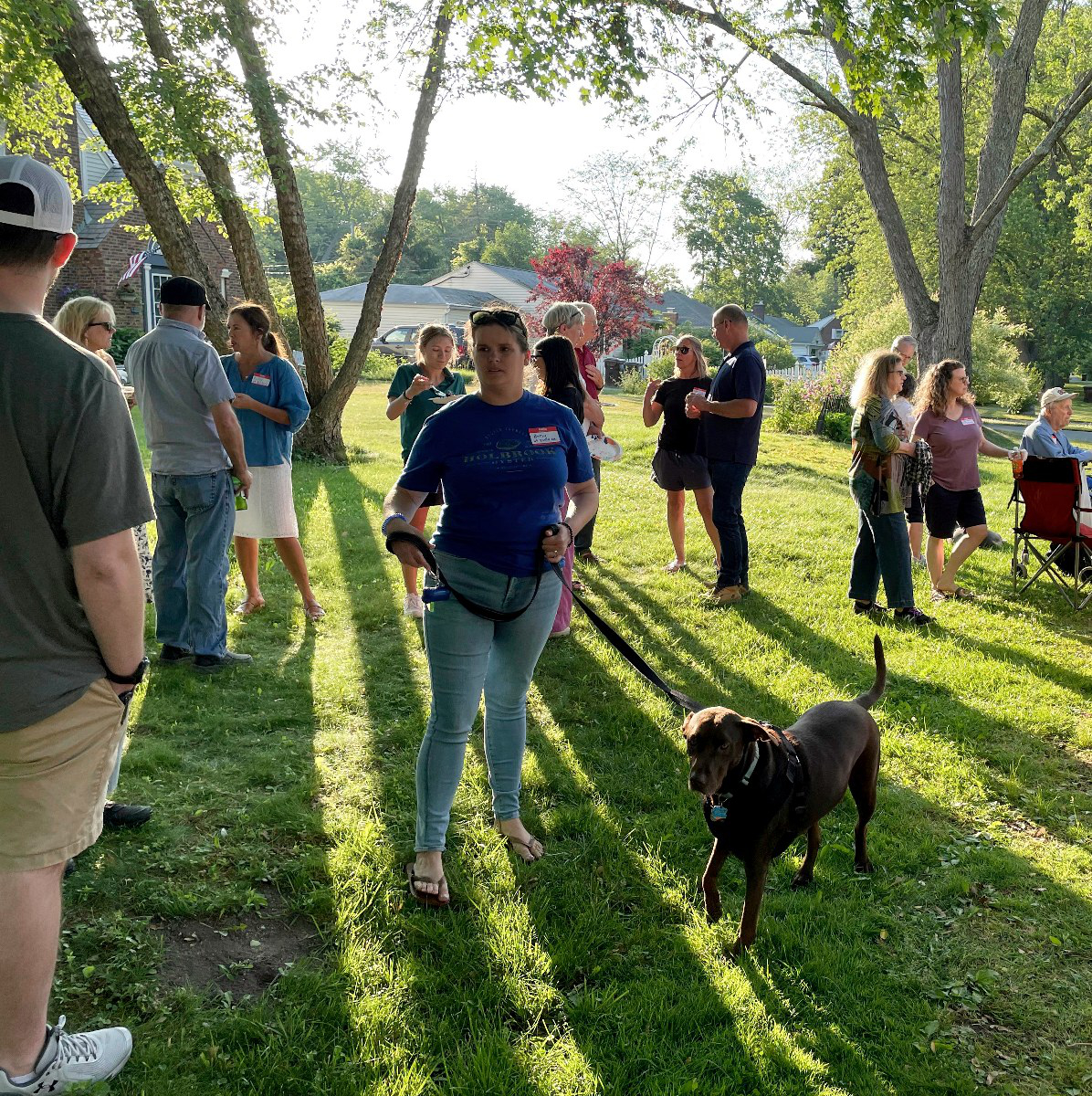 People enjoying a block party